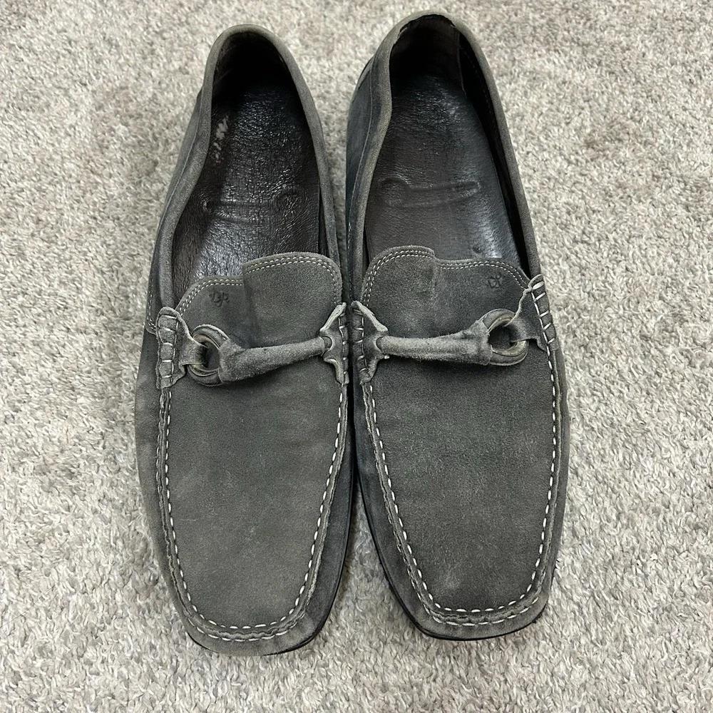 Donald J Pliner Horsebit Loafers Men's Size 13 Gray Edlyn Shoes Slip On Suede - Picture 2 of 13